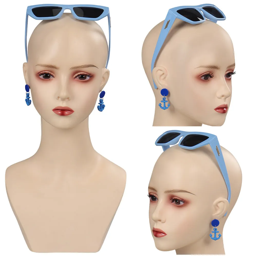 Barbie Cosplay Women Sunglasses Earings Halloween Carnival Costume Accessories