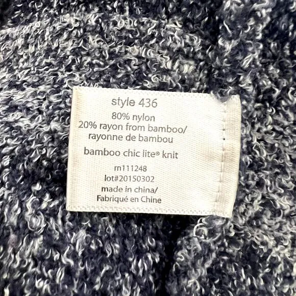 BAREFOOT DREAMS Women's S M Cozy Chic Calypso Island Wrap Cardigan Navy Stripe