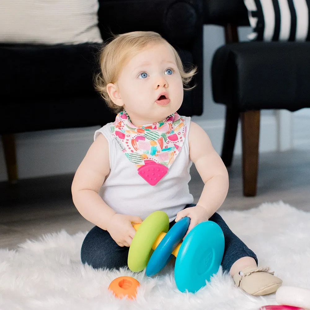 Bazzle Baby BandaBib with Teether 4-Pack: Geodes