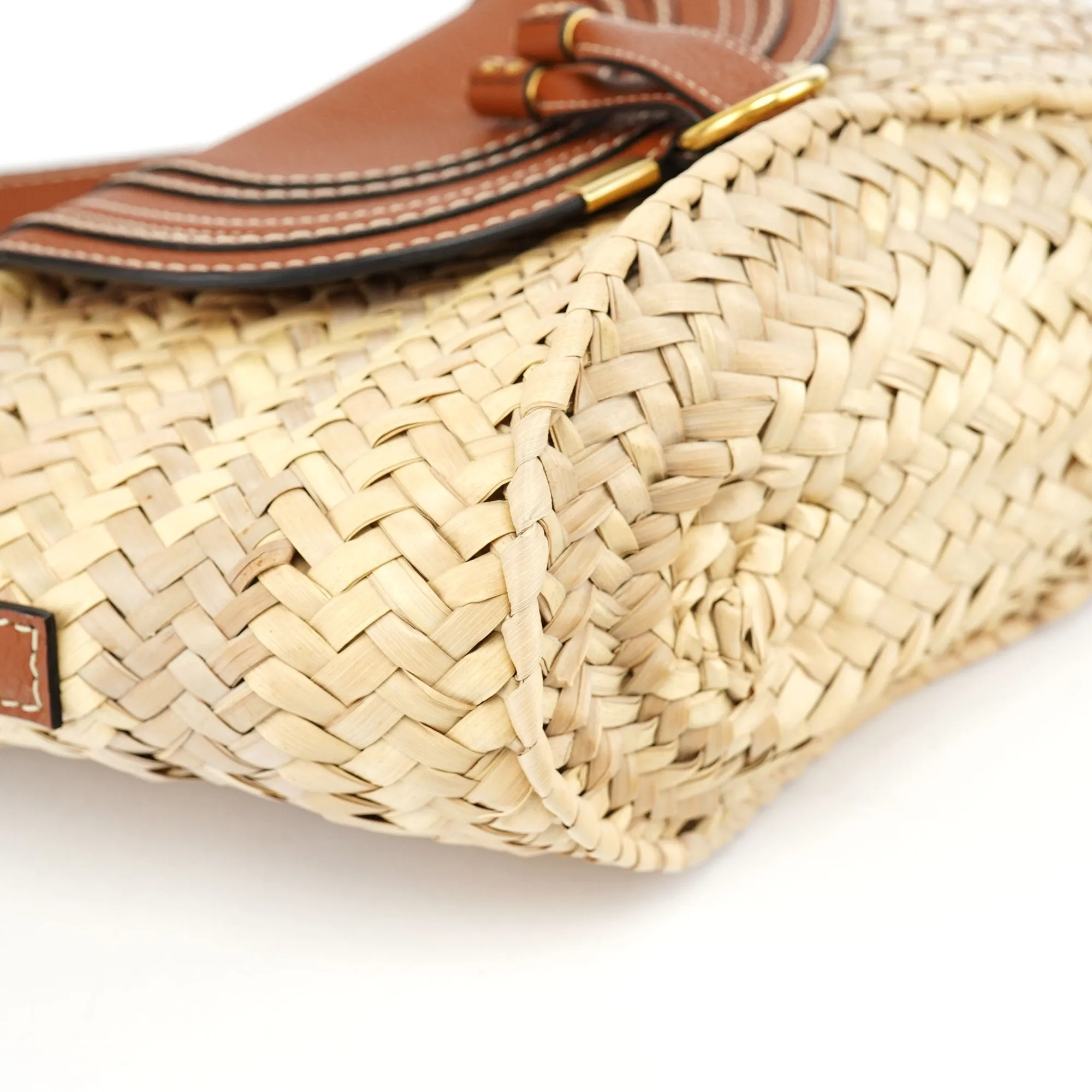 Beige Brown Marcie Basket Crossbody Bag