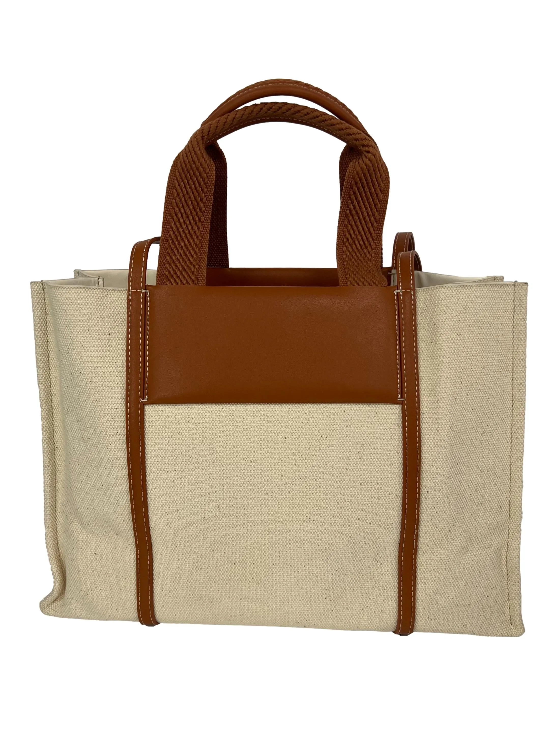 Beige Canvas Shalia Tote Bag