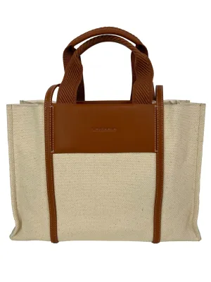 Beige Canvas Shalia Tote Bag