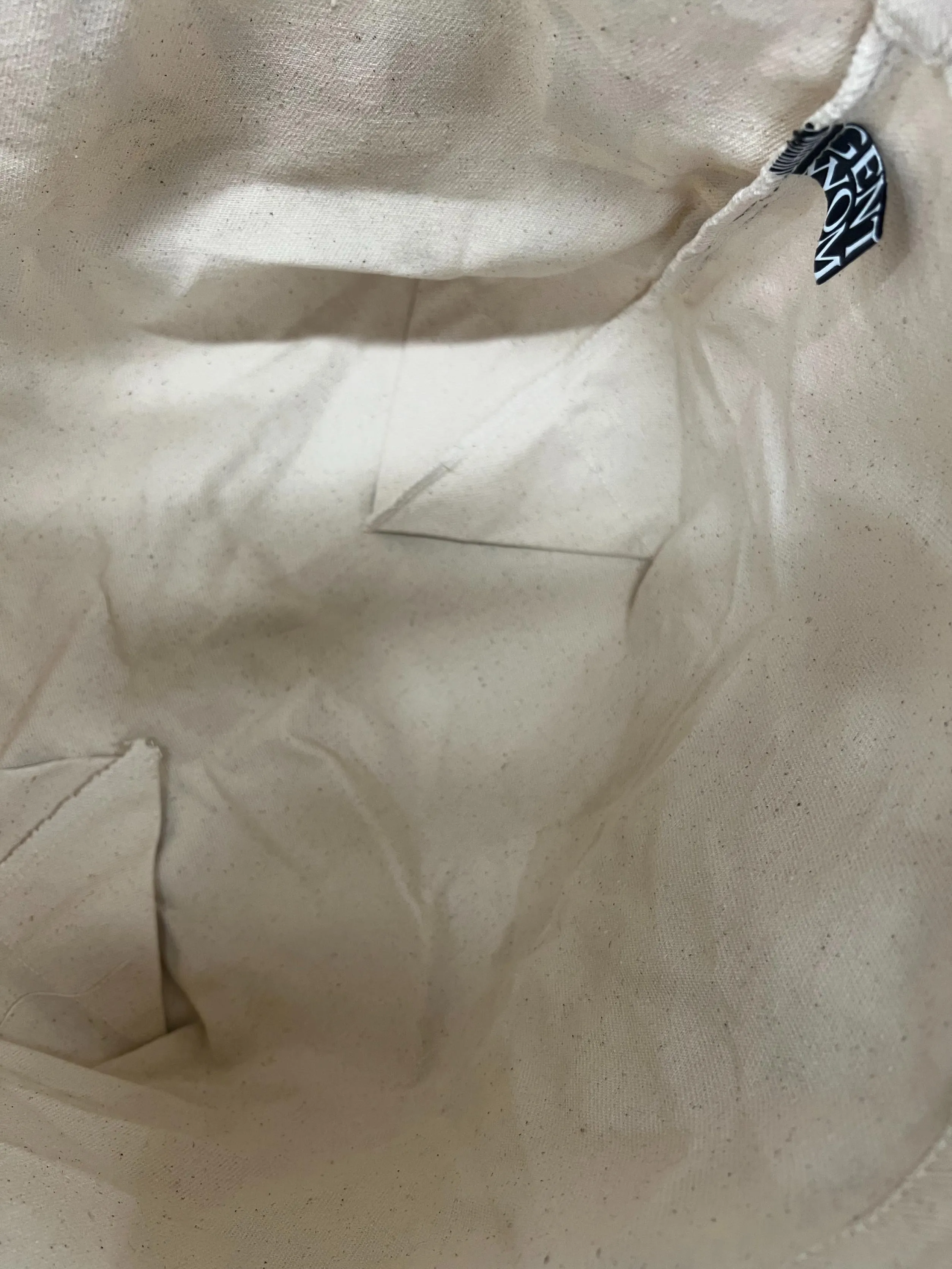 Beige Gw Canvas Tote Bag