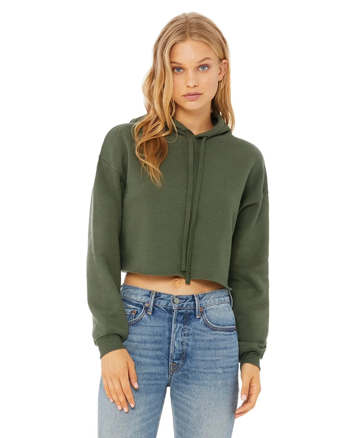 Bella Canvas Ladies Cropped Fleece Hoodie