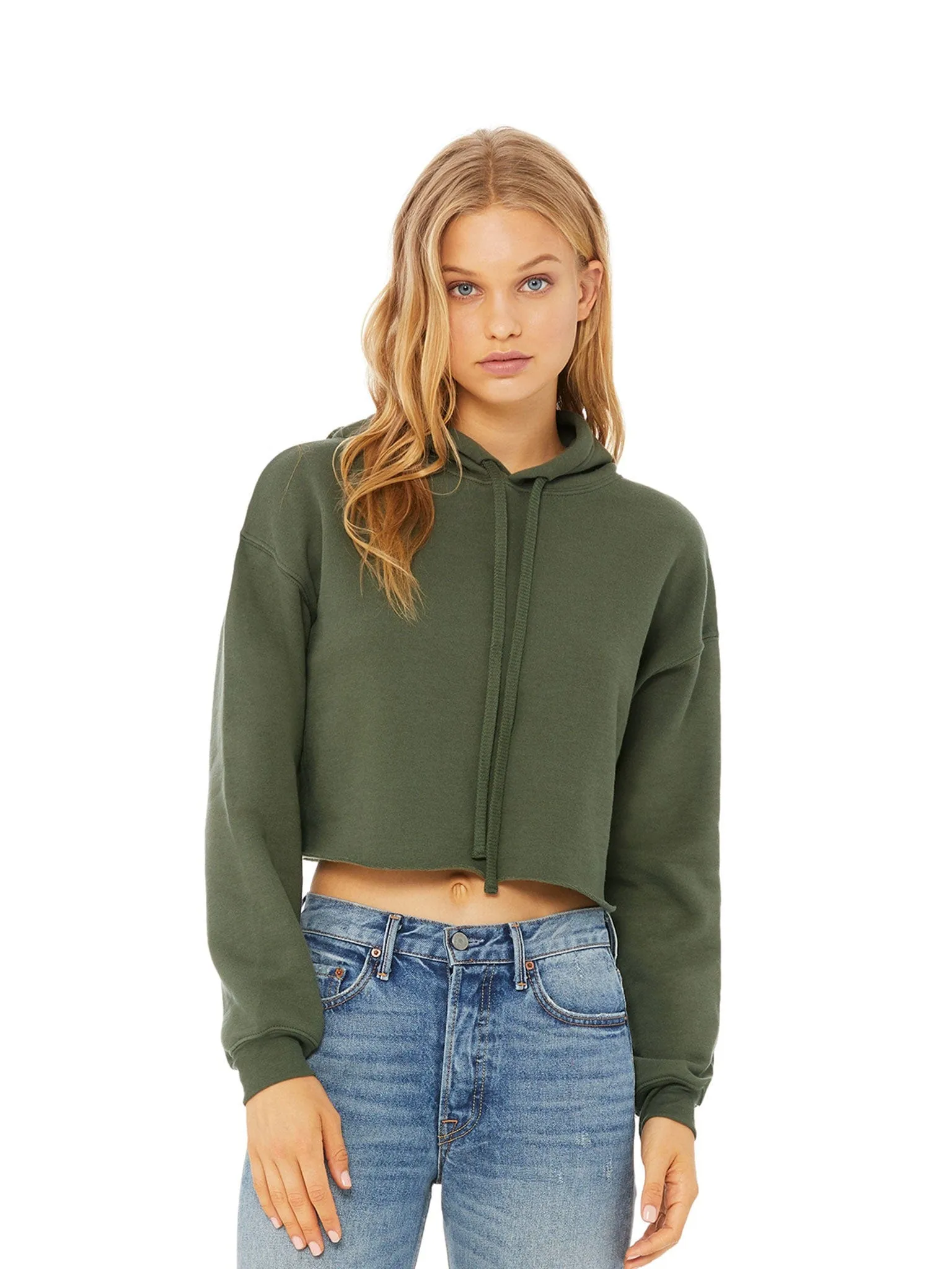 Bella Canvas Ladies Cropped Fleece Hoodie