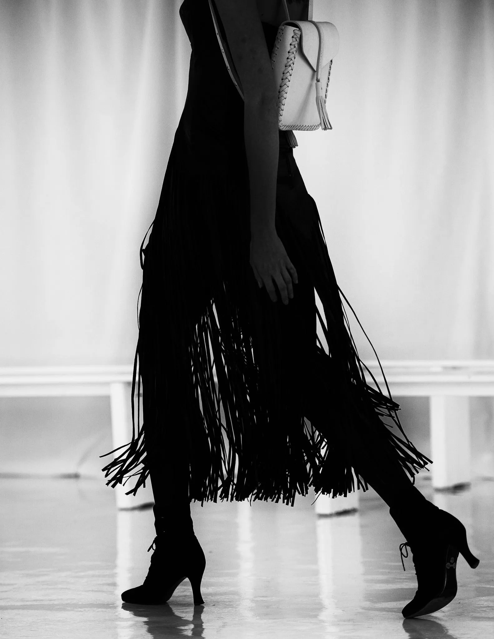 'Belt of Venus' Leather Fringe Corset Dress