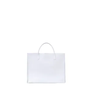 BIG HARBOR TOTE SNOWY WHITE PEBBLED CALF