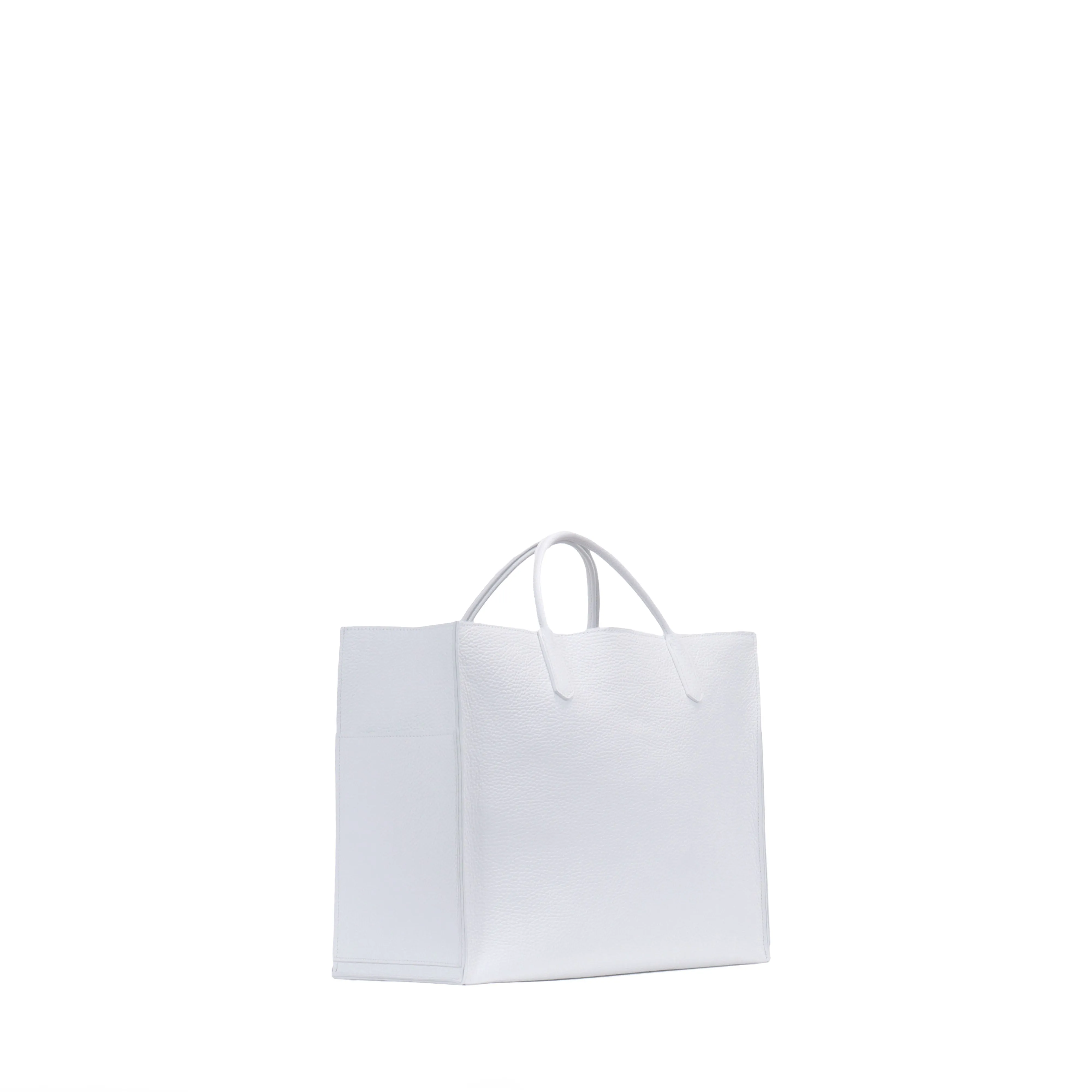 BIG HARBOR TOTE SNOWY WHITE PEBBLED CALF