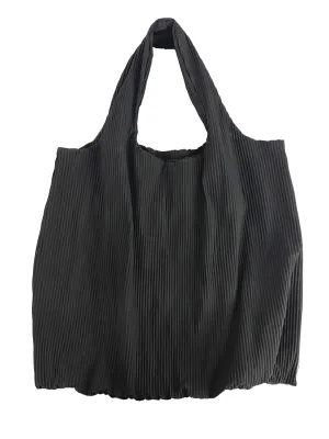 Black Pleated Shopper Bag
