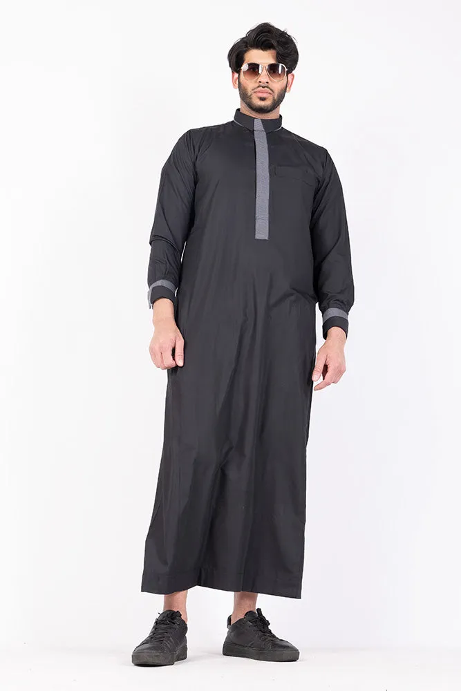 Black Retro Print Jubbah