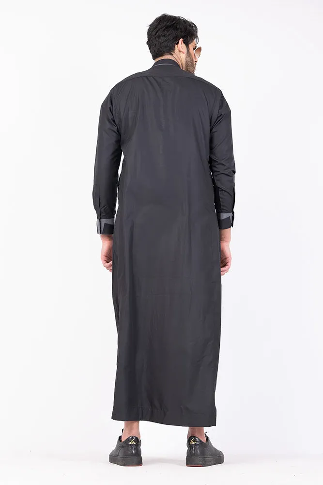Black Retro Print Jubbah