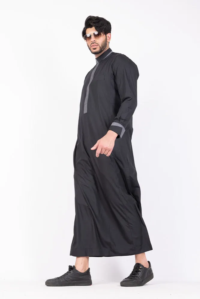 Black Retro Print Jubbah