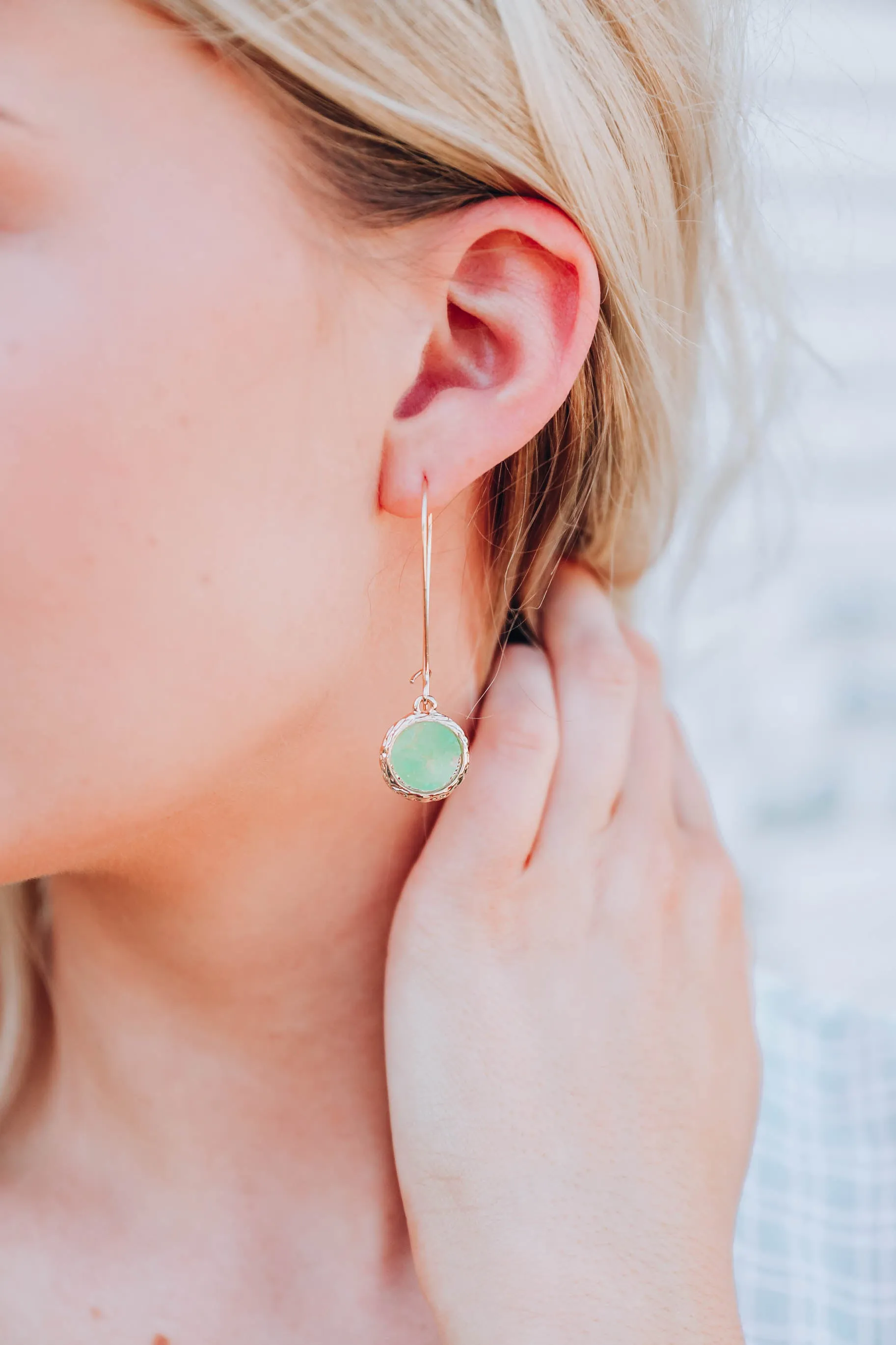 Blakley Earrings - Gold x Mint