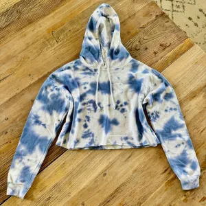 Blue and White Tie Dye Sweater Hoodie Sz Medium.