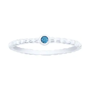 Blue Cubic Zirconia Sterling Silver Ring