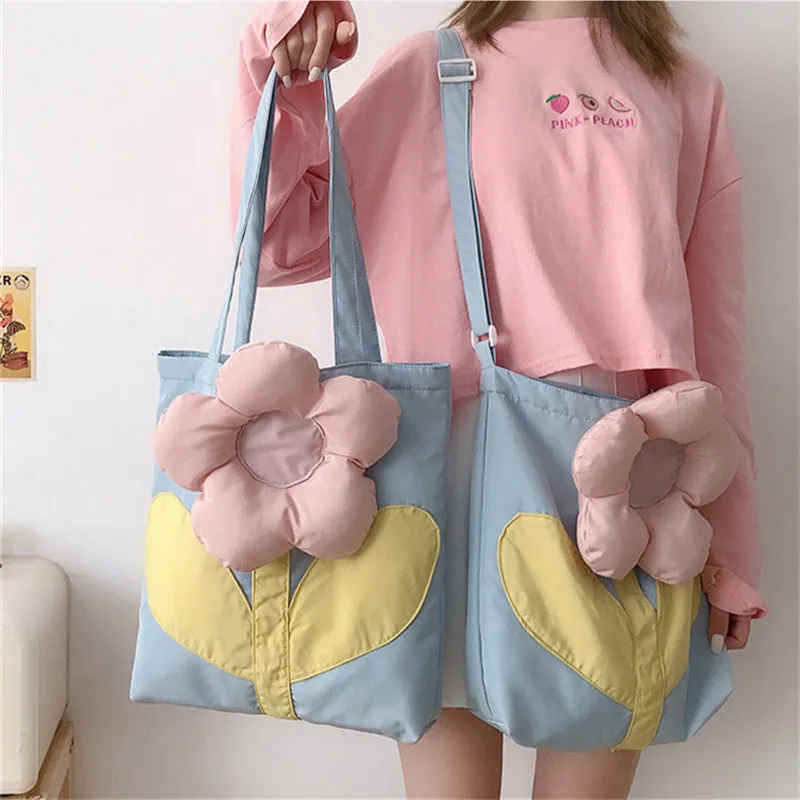 BLUE THREE-DIMENSIONAL FLOWER BAG UB2614