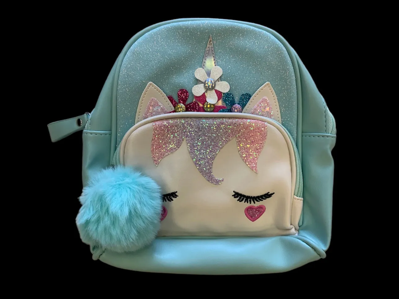 Blue Unicorn Flower Backpack