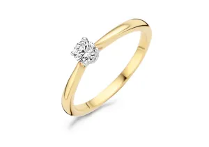 Blush - Bague Solitaire - Or Jaune et Blanc 14k, Zircon (1187BZI)