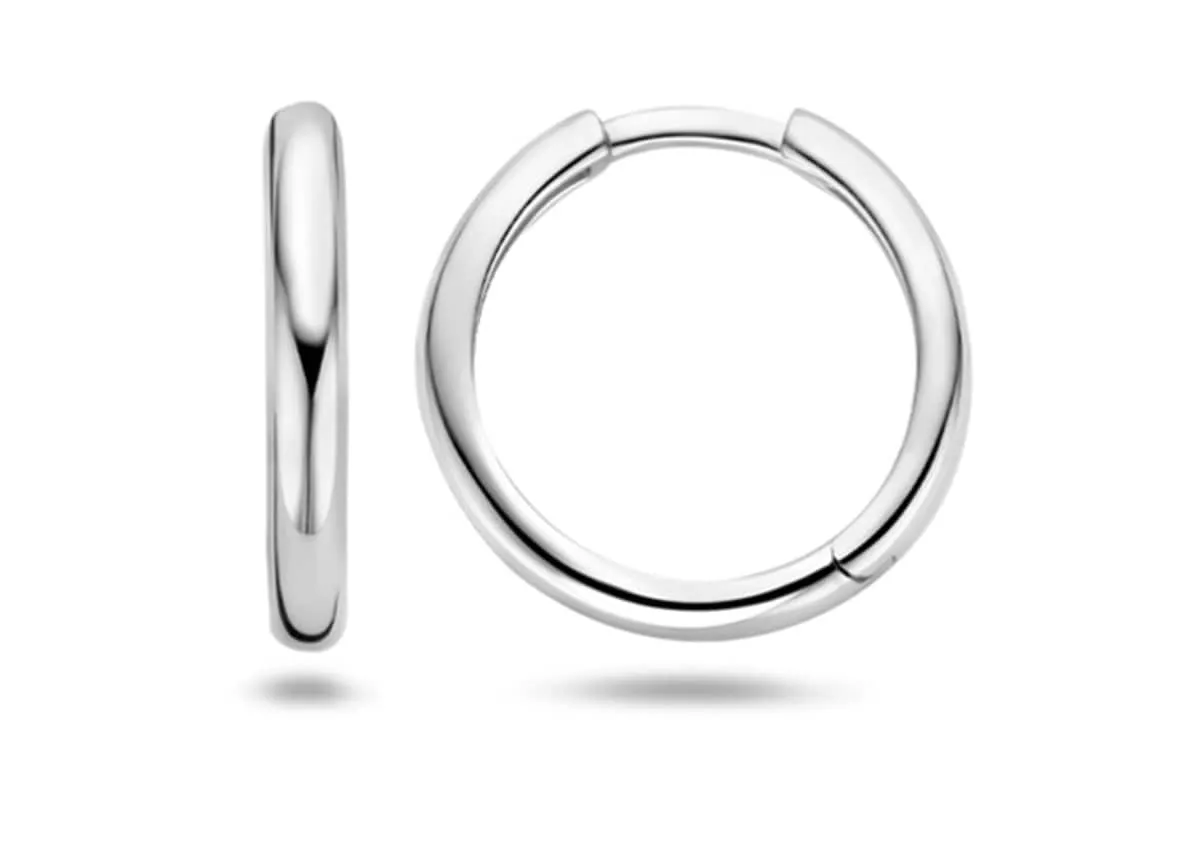 Blush - Boucles d'oreilles créoles - Or Blanc 14k (7271WGO)