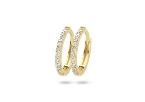 Blush - Boucles d'oreilles créoles - Or Jaune 14k, Zircon (7269YZI)
