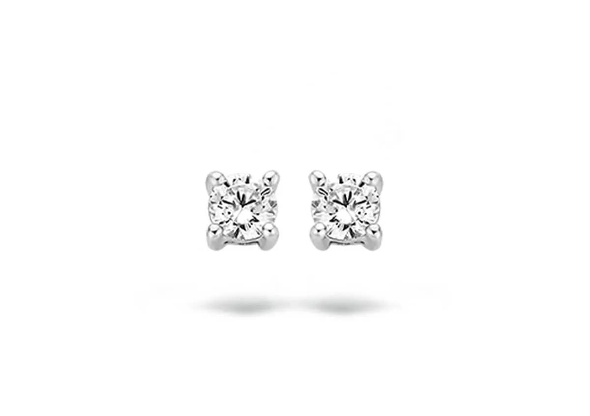 Blush - Boucles d'oreilles - Or Blanc 14k, Zircons (7211WZI)
