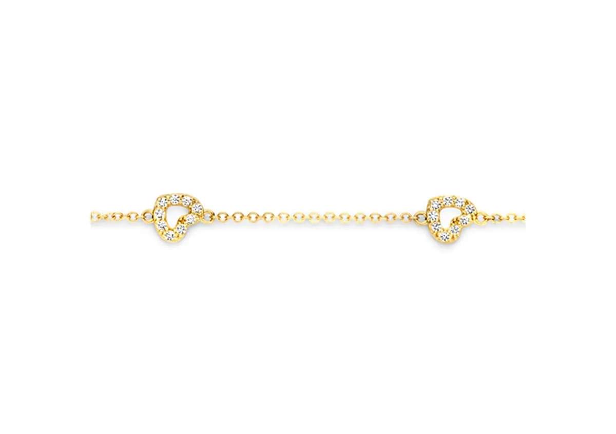 Blush - Bracelet Cœur - Or Jaune 14k, zircon (2211YZI)