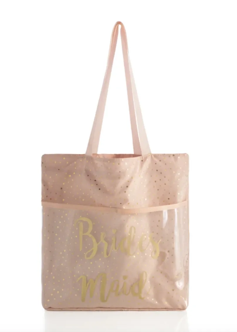 Blush Bridesmaid Tote and Flip-Flop Set