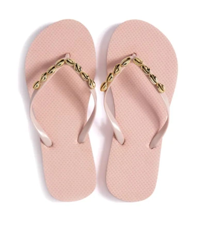 Blush Bridesmaid Tote and Flip-Flop Set