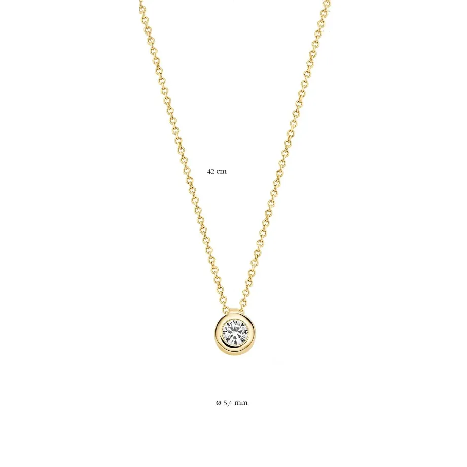 Blush - Collier - Or Jaune 14k, zircon (3067YZI)