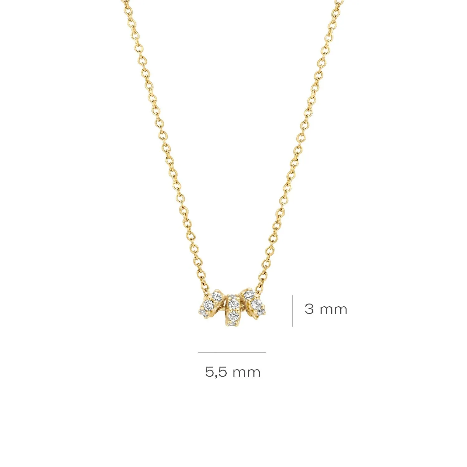 Blush - Collier - Or Jaune 14k, zircon (3136YZI)