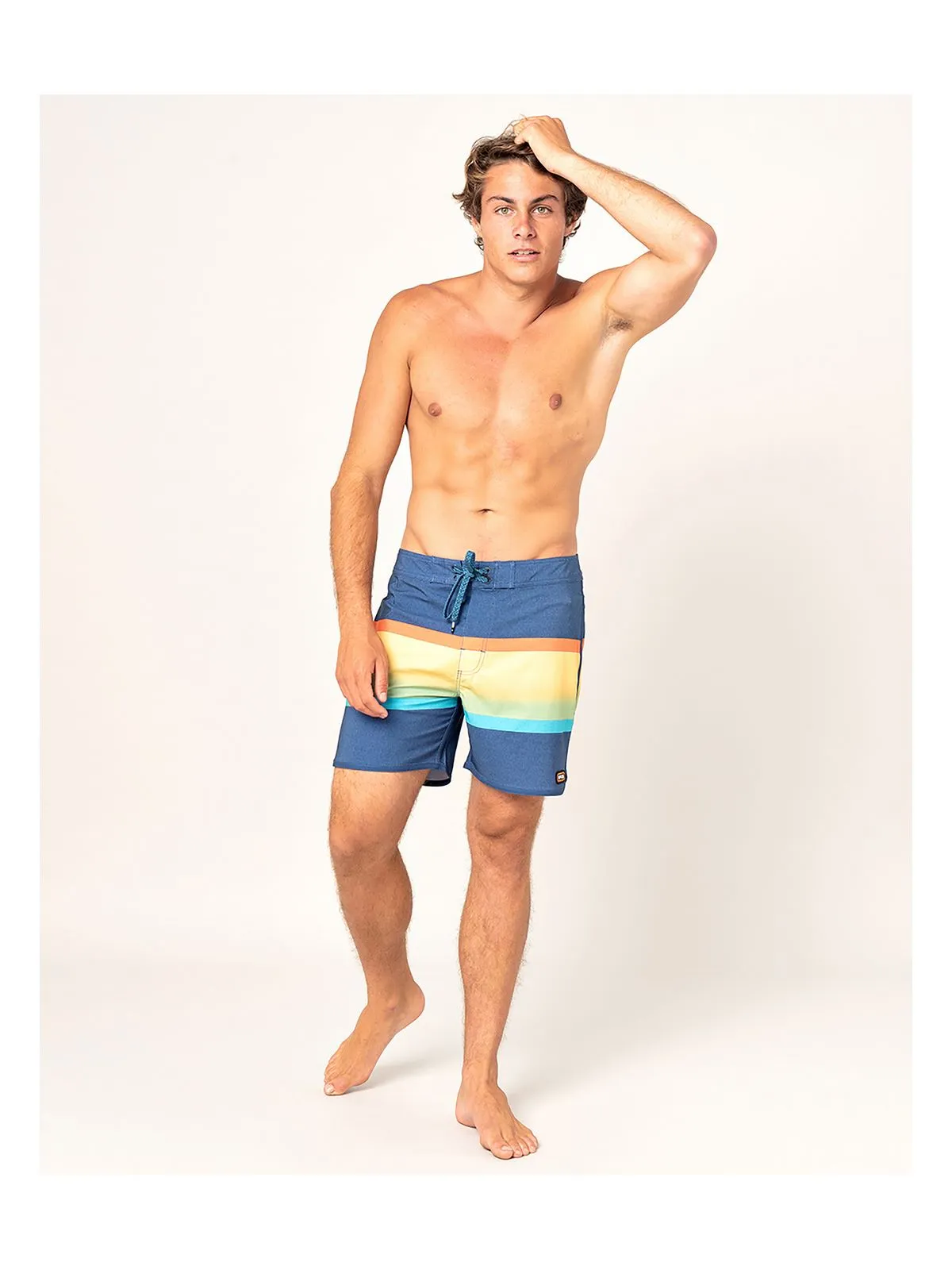 Boardshorty męskie surfingowe RIP CURL MIRAGE RETRO SORBET 16'' niebiesko żółte
