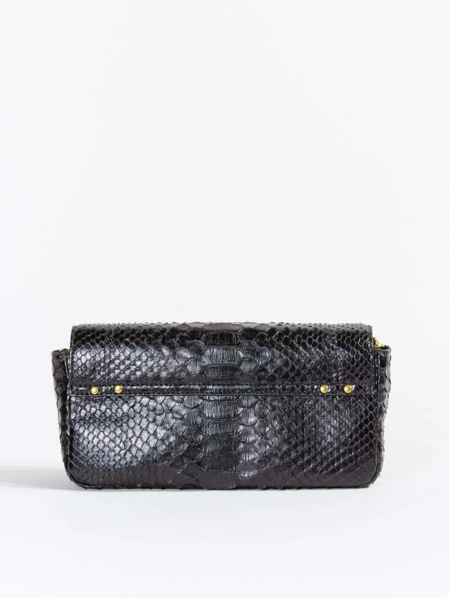 bob crossbody - black python