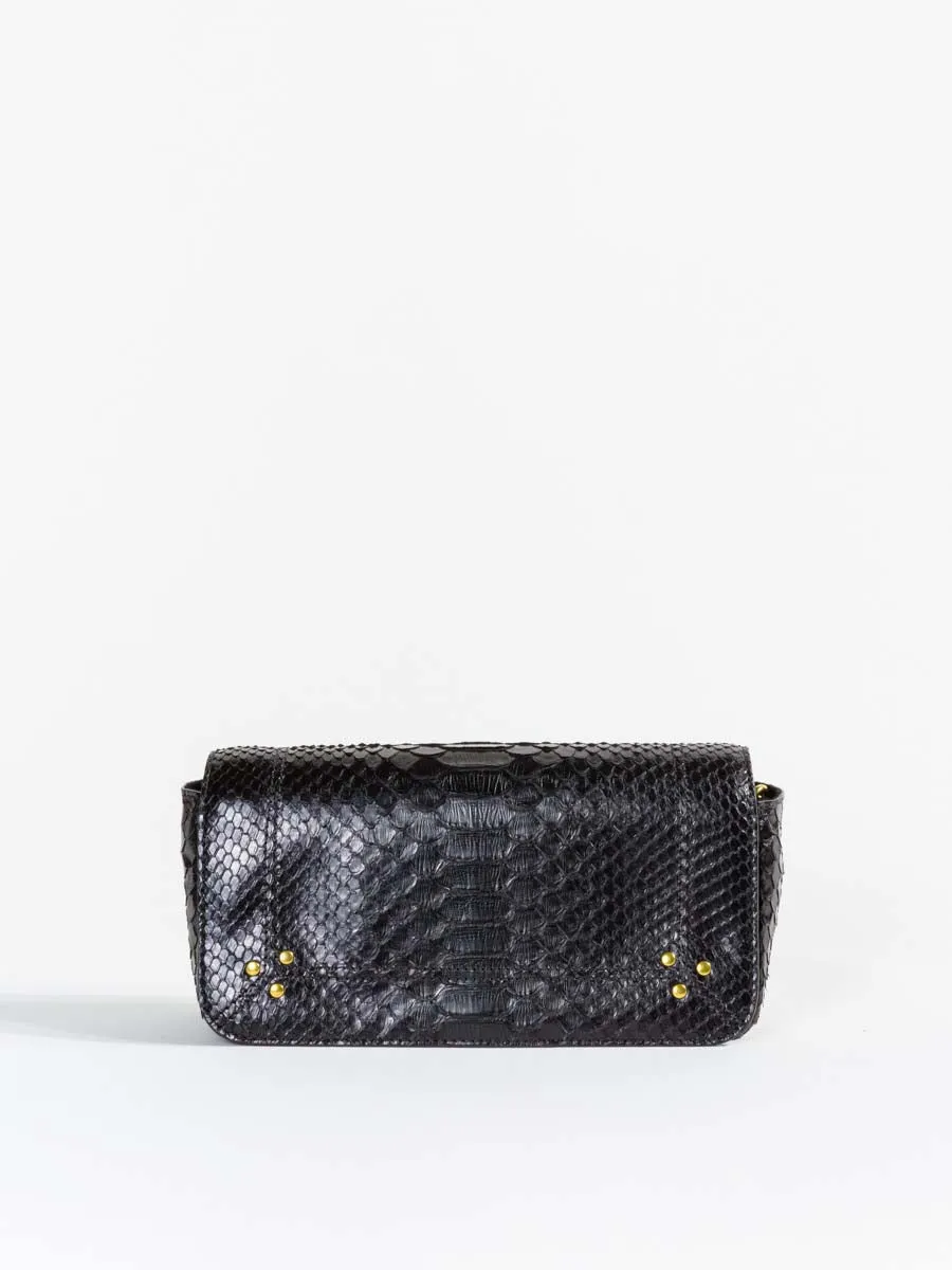 bob crossbody - black python