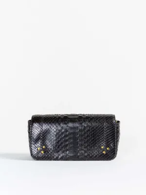 bob crossbody - black python