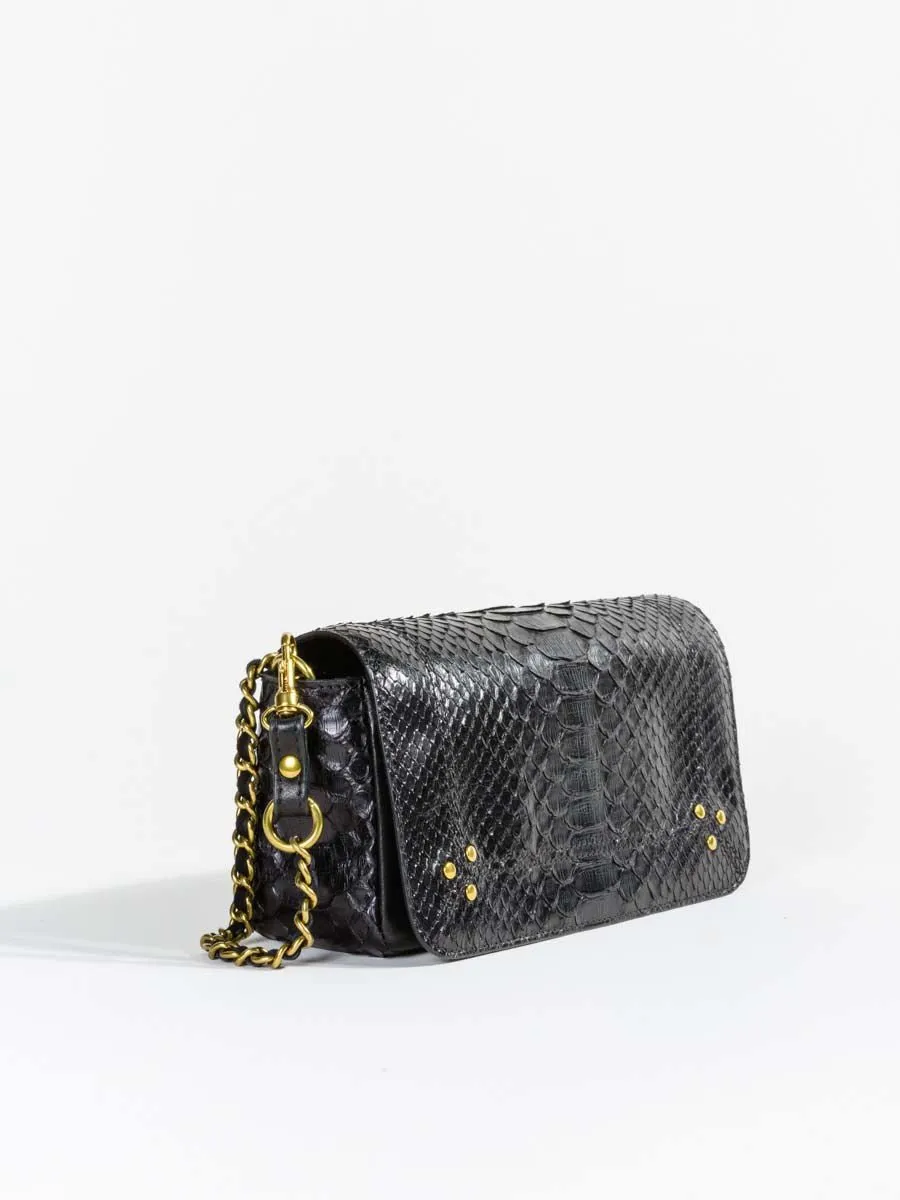 bob crossbody - black python