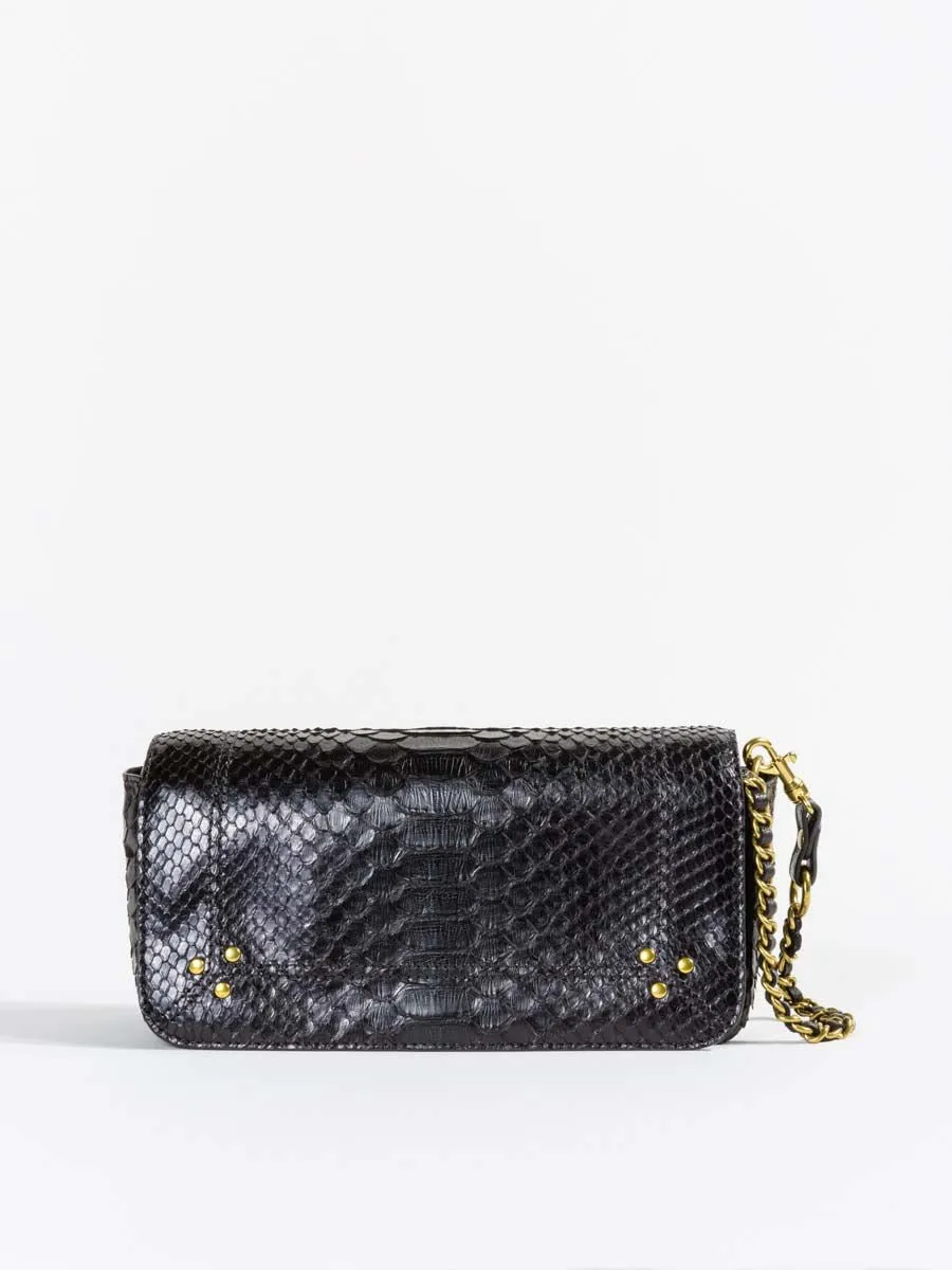 bob crossbody - black python