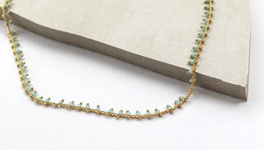 Boho & Mala Blue Stone Beaded Tribal Necklace