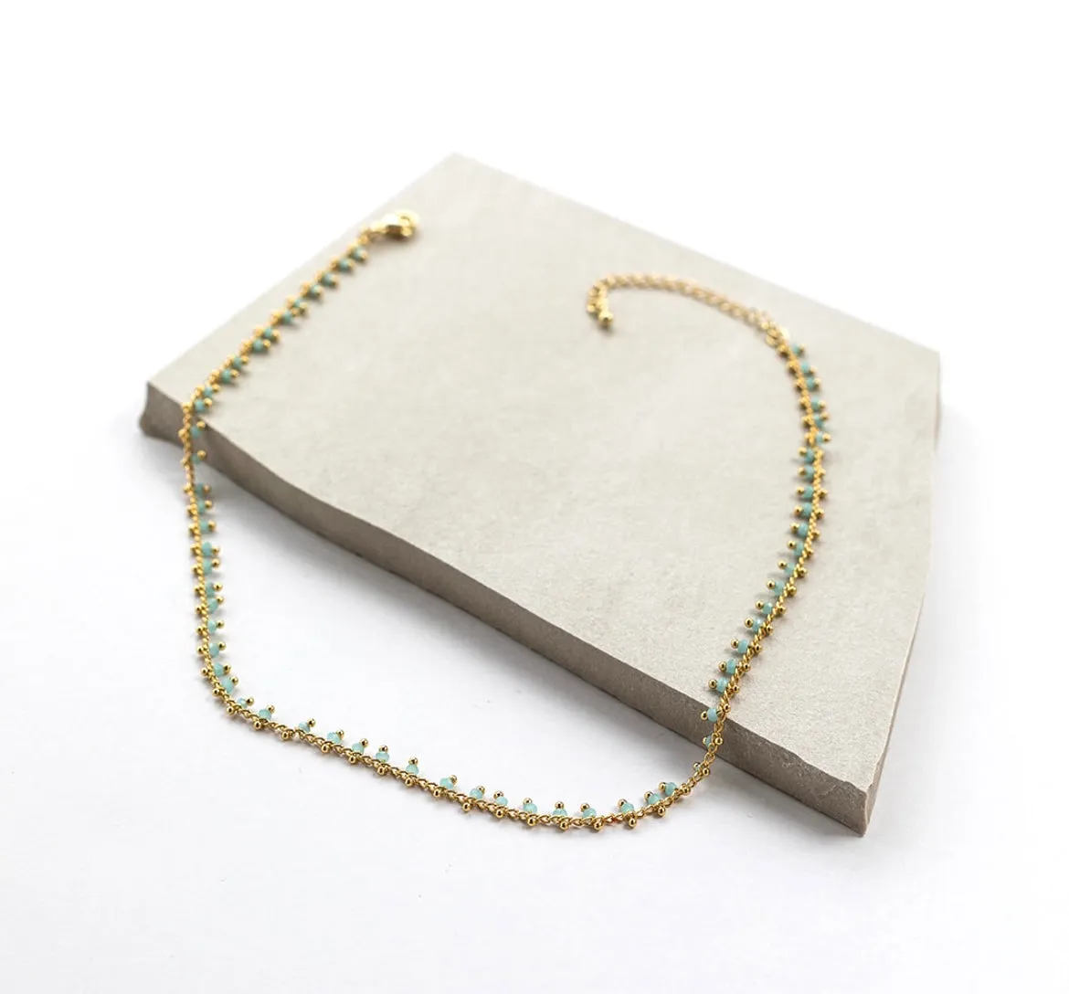 Boho & Mala Blue Stone Beaded Tribal Necklace