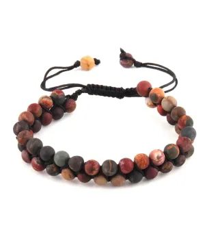 Boho & Mala Men’s Adjustable Stone Bracelet (Agate)