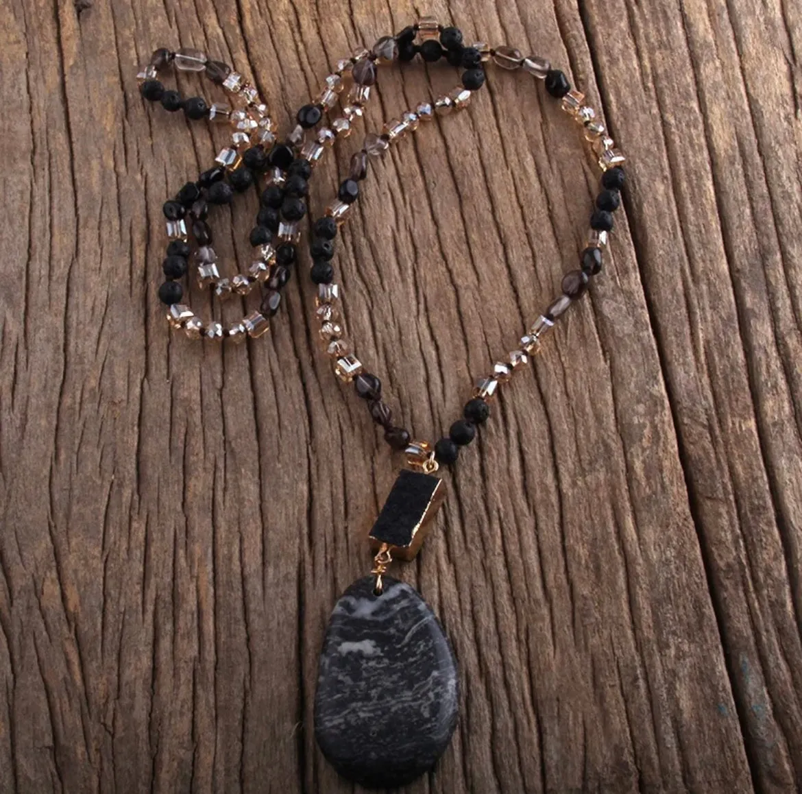 Boho & Mala Tribal Mix Agate Stone Necklace TN10073