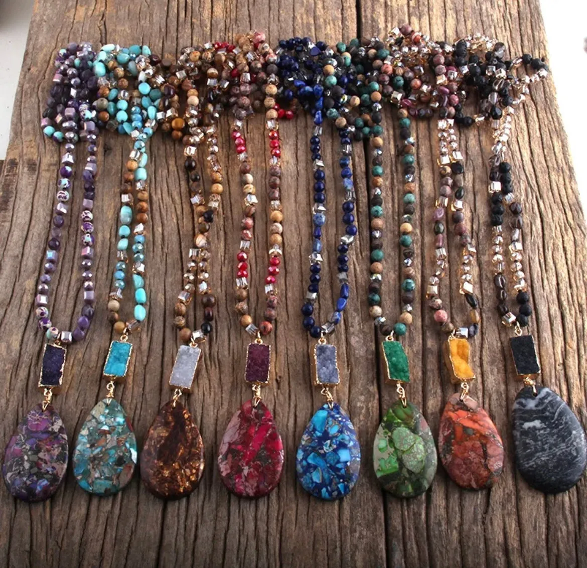 Boho & Mala Tribal Mix Agate Stone Necklace TN10073