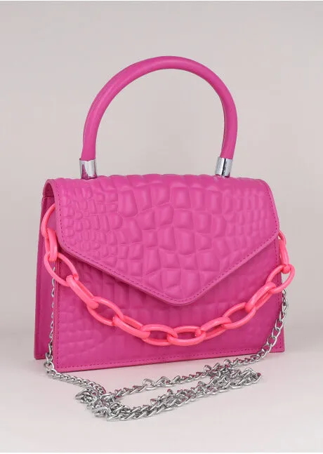 Bolsa Crossbody Cocodrilo Cadenas