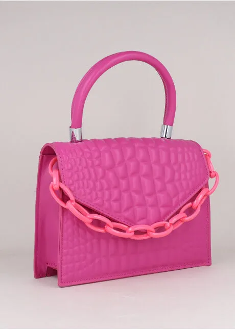Bolsa Crossbody Cocodrilo Cadenas