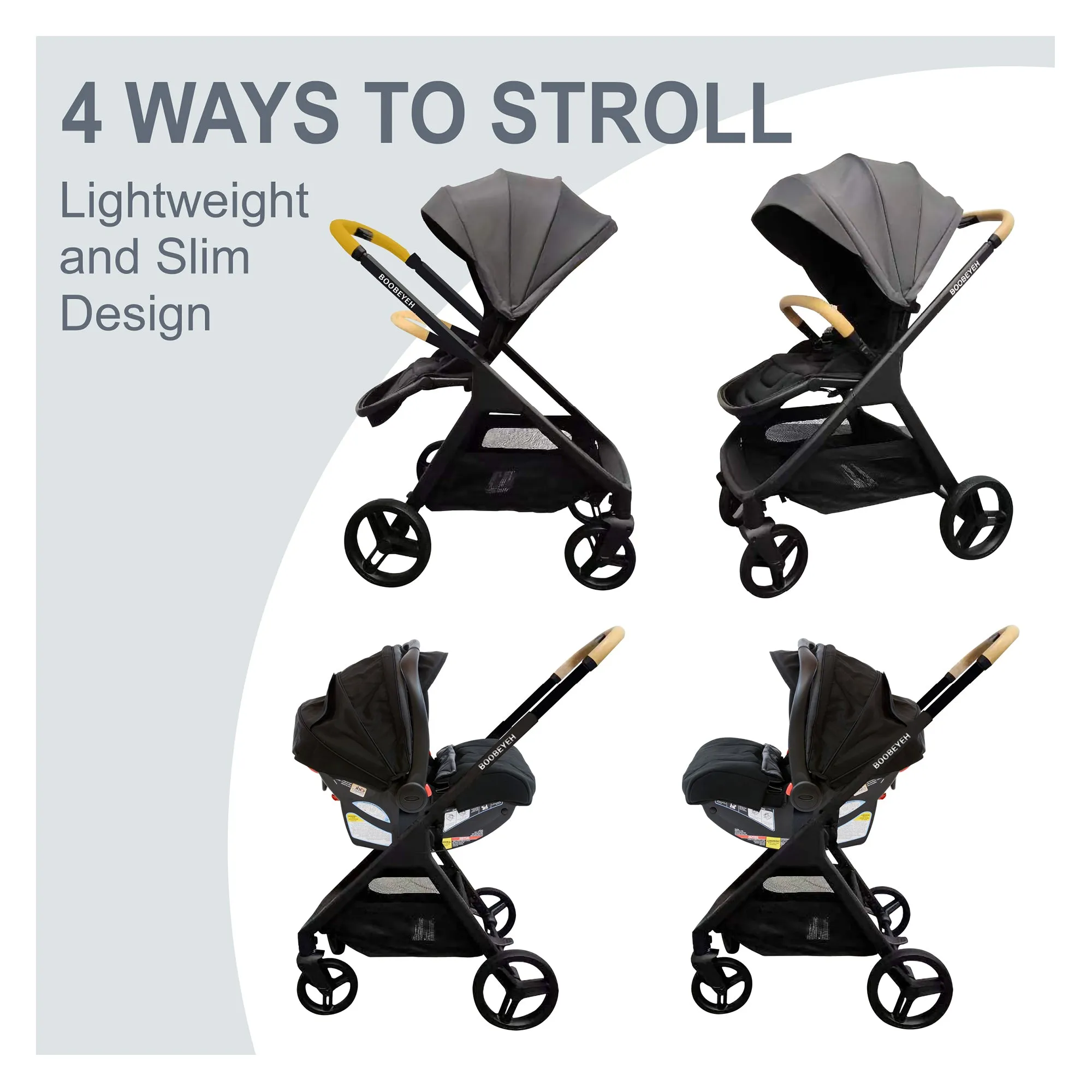 Boobeyeh stroller s1 black and gray