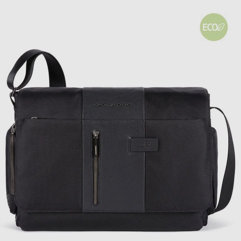 Borsa Messenger Piquadro Porta PC e Porta Ipad in Tessuto Brief 2 Nero