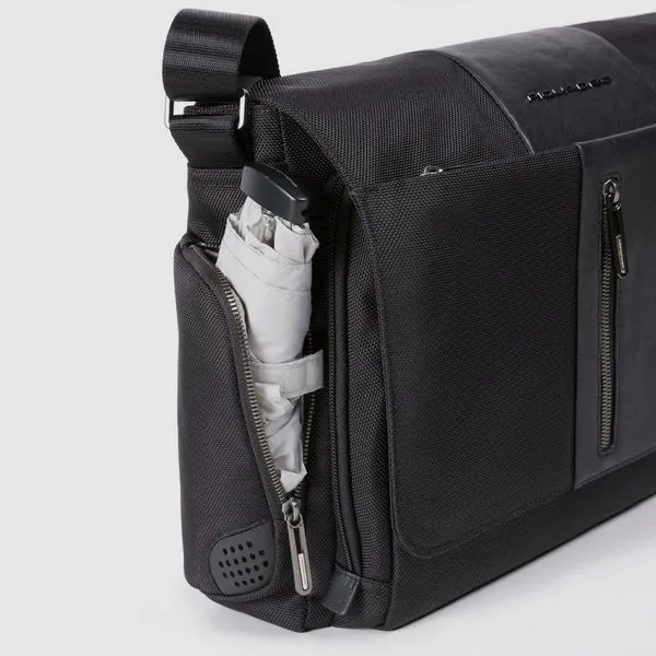 Borsa Messenger Piquadro Porta PC e Porta Ipad in Tessuto Brief 2 Nero