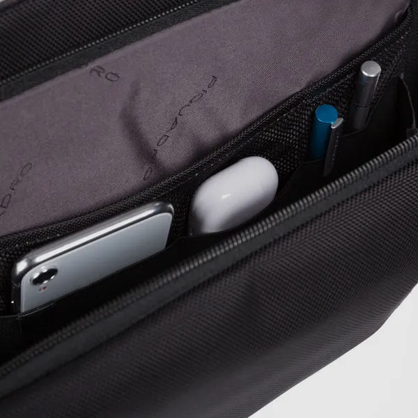 Borsa Messenger Piquadro Porta PC e Porta Ipad in Tessuto Brief 2 Nero