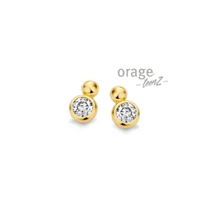 Boucle d'oreille Orage - sertis clos zircons (T429)