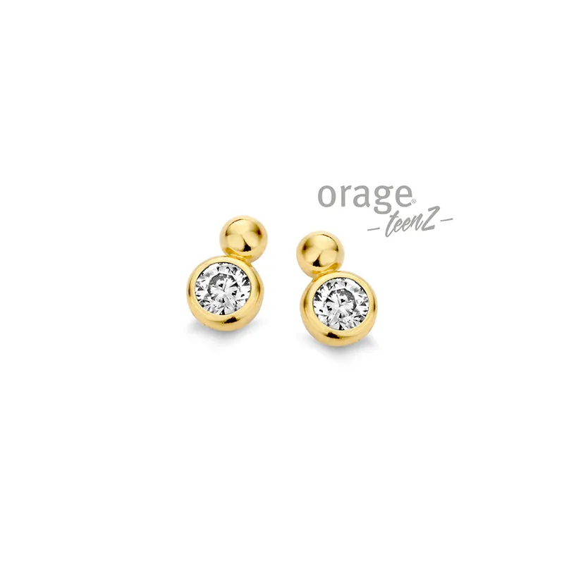 Boucle d'oreille Orage - sertis clos zircons (T429)