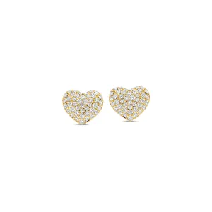Boucles d'oreilles coeur Naiomy - Plaqué or et zircons (N5E58)